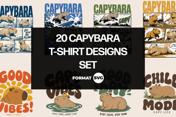 20 Capybara SVG Design Bundle 2 Graphics Review