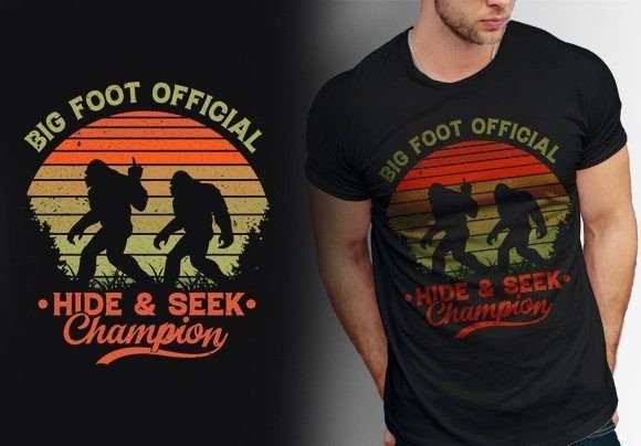 Big Foot Official T-Shirt Design Vector Graphics