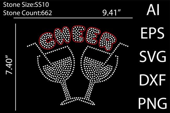 Cheer Rhinestone Templates Design Graphics & T-Shirt Designs