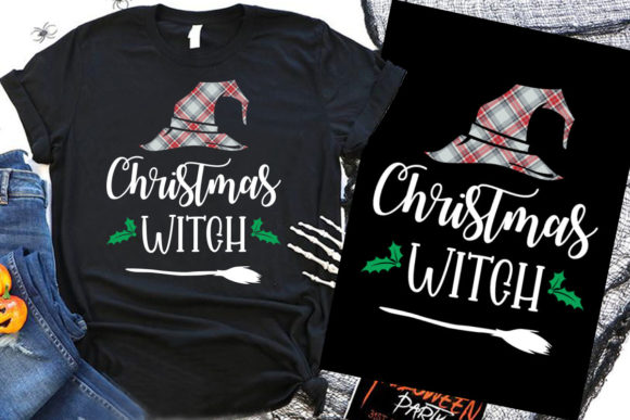 Christmas Witch Graphics for T-Shirt Designs