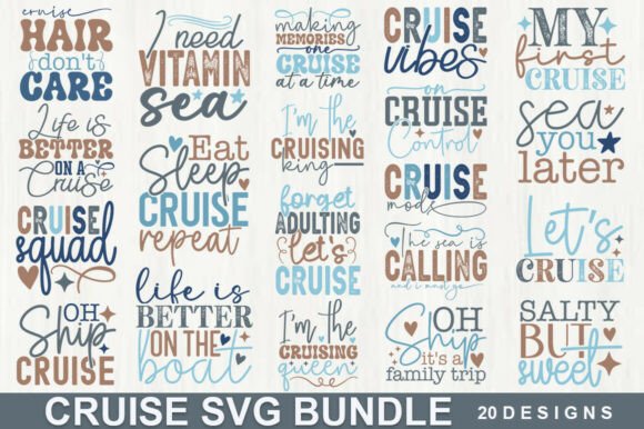 Cruise SVG Bundle: Graphics & T-Shirt Designs