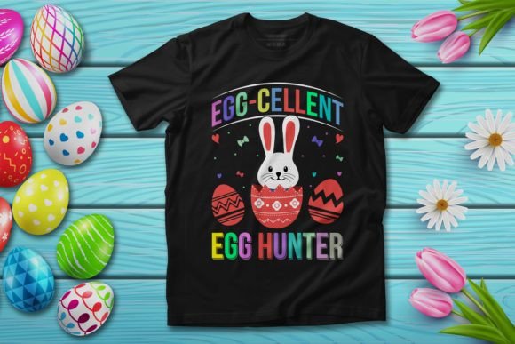 Egg-cellent Egg Hunter Easter Graphics & T-Shirt Designs