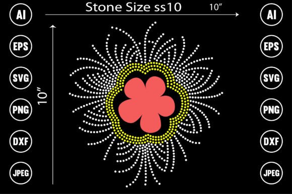 Flower Rhinestone Design: Graphics for T-Shirt Designs