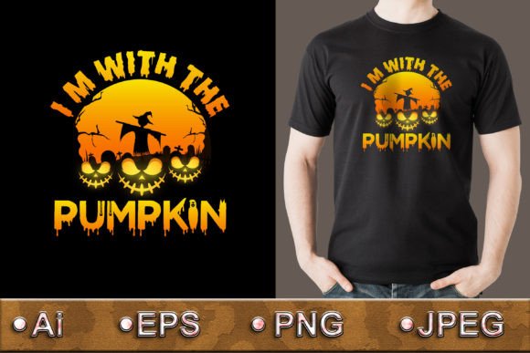 I m With The Pumpkin Graphics & T-Shirt Designs