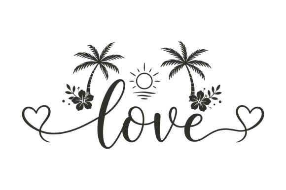 Love Tropical Beach Design: Graphics & T-Shirt Designs