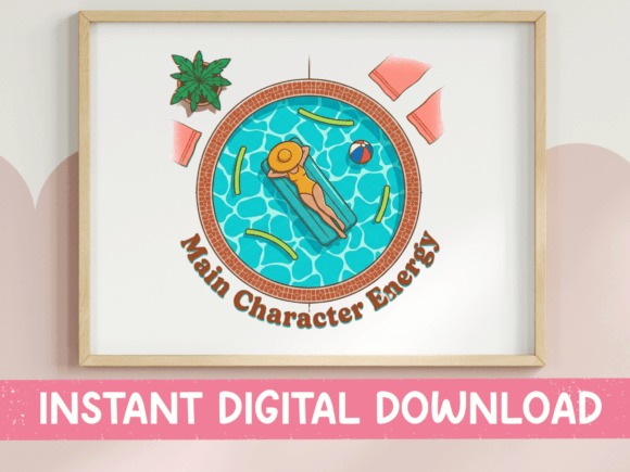 Main Character Energy Pool Design Graphics & T-Shirt Designs