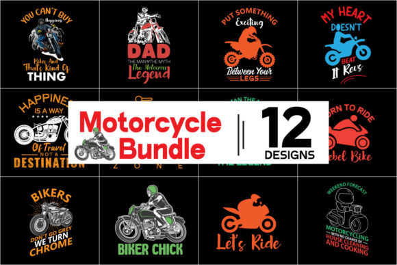 Motorcycle Bundle T-Shirt Design Graphics