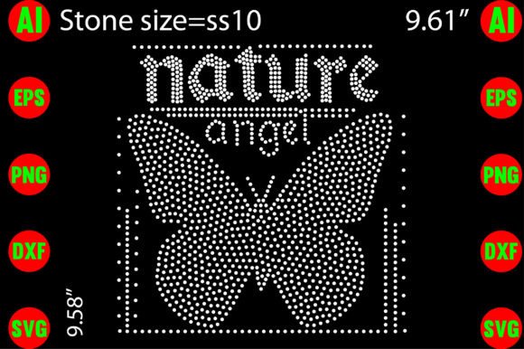 Nature Angel Rhinestone Templates Design Graphics