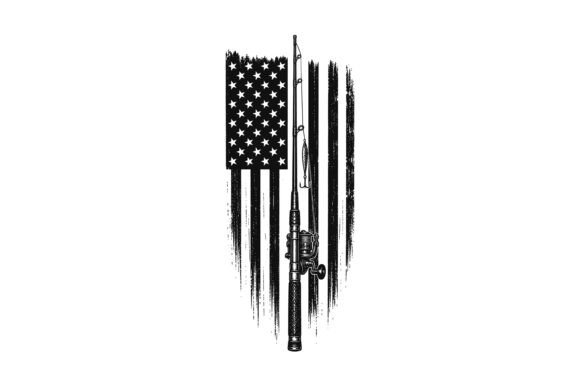 Patriotic Fishing Flag SVG Design Review