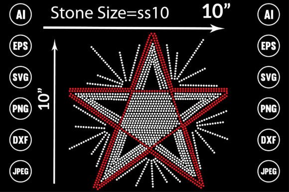 Star Rhinestone Design Graphics for T-Shirt Designs