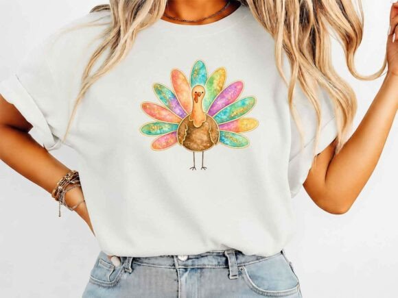 Watercolor Turkey Graphics for T-Shirt Designs